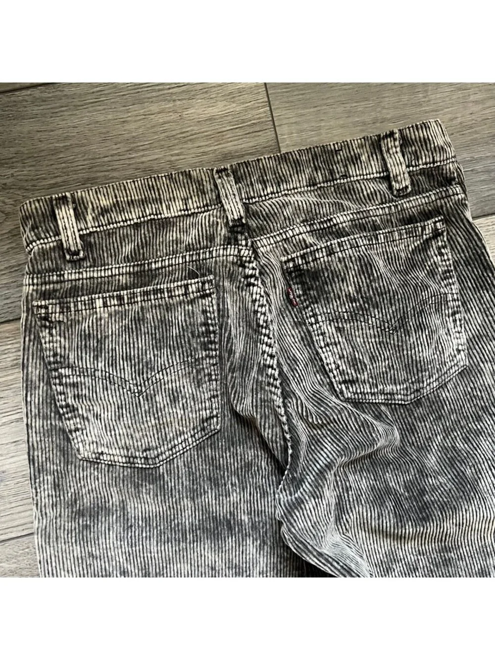 Vintage Levi's Men's 30x32 Acid Wash Corduroy Pants Gray Black Faded Wash USA